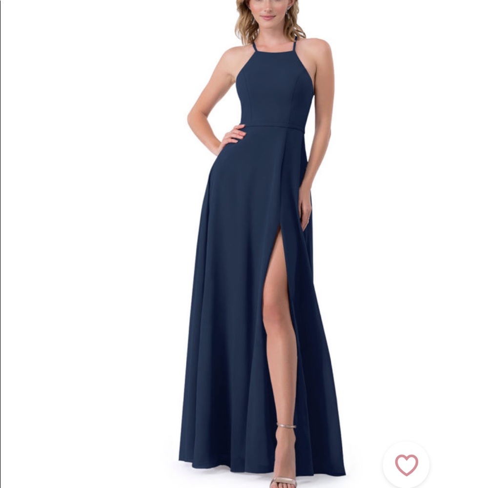 Azazie Bree Dark Navy Size A8 Bridesmaid Dress